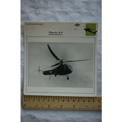 Sikorsky R-4 - USA - Land Based Helicopter - Collectors Club Card