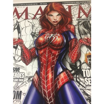 Marvel Maxim Sexy Spider Mary Jane Jamie Tyndall Signed 11" x 17" Print