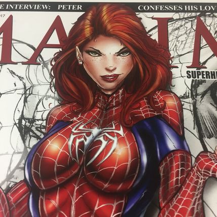 Marvel Maxim Sexy Spider Mary Jane Jamie Tyndall Signed 11" x 17" Print