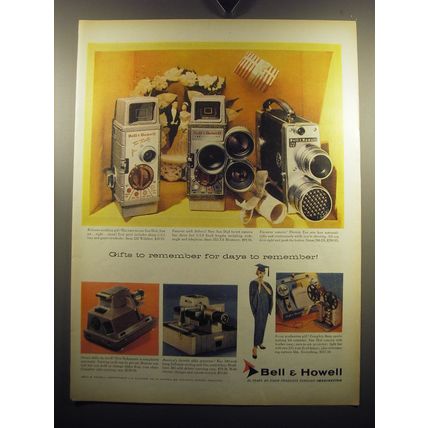 1957 Bell & Howell Ad - 8mm 220 Wilshire; 252-TA Montery, 200-EE Movie Cameras