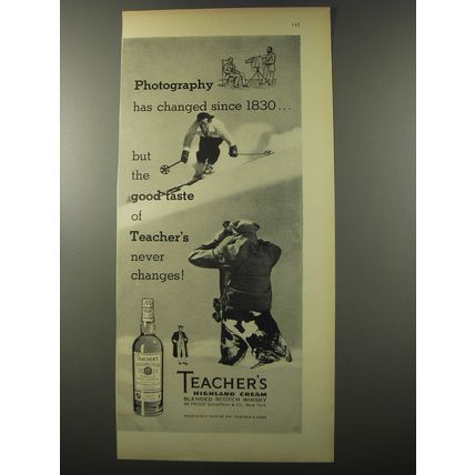 1955 Teacher's Highland Cream Scotch Ad - Photography has changed since 1830