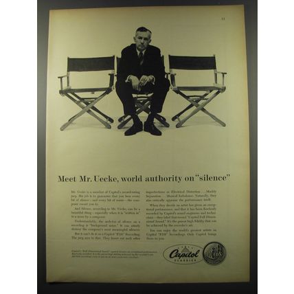 1955 Capitol Classics FDS Recordings Ad - Meet Mr. Uecke, authority on silence