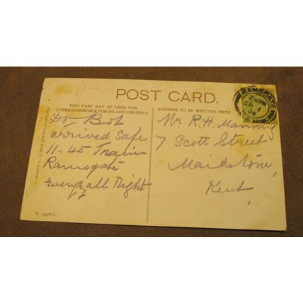 1906 fr Wardill Postcard - Ramsgate Tram scene & Coat of Arms, Kent