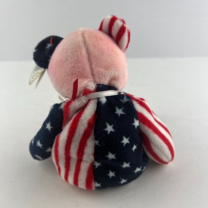 Spangle the Bear – Pink Face Beanie Baby USA! USA! Elections Have Consequences!