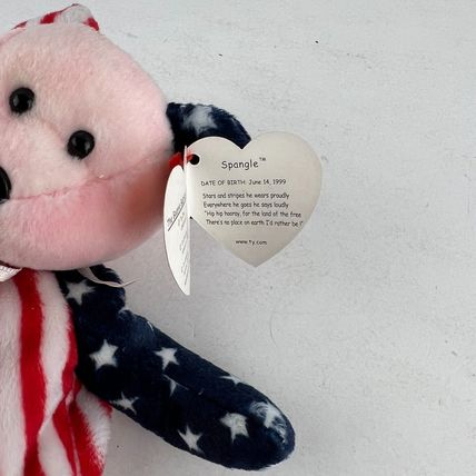 Spangle the Bear – Pink Face Beanie Baby USA! USA! Elections Have Consequences!