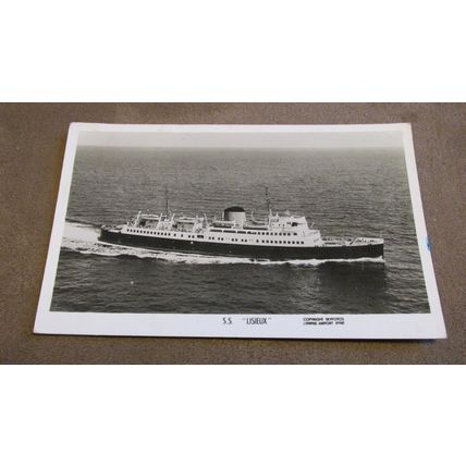 1950s Lympne Airport ships series real photo Postcard - SS Lisieux ship
