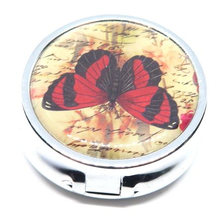 Butterfly & Flowers 1.5 CM Pill Box Carte Postal Storage Gift