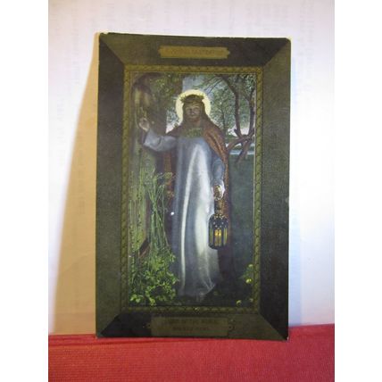 LIGHT OF THE WORLD by Holman-Hunt used vintage postcard =