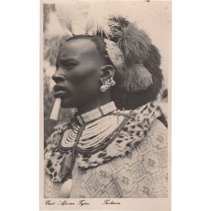 East Africa Types Turkana Woman Antique African Postcard