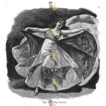 Skirt Dancing, Mlle Loie Fuller, Butterfly Dance, 1893, Mod Reproduction Print