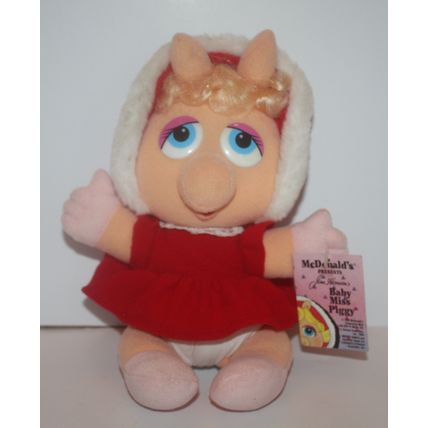 1988 McDonalds Holiday Muppet Babies Baby Miss Piggy Plush with Tag