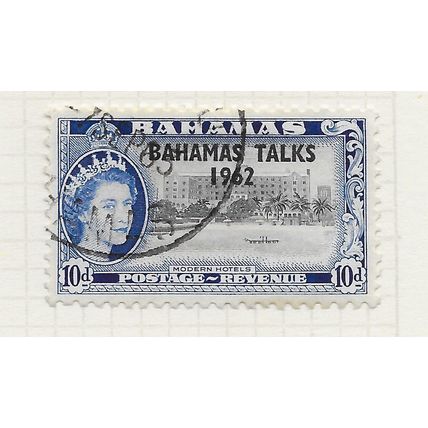 BAHAMAS 1963 QE2 TALKS 1962 10d OVERPRINT USED SG225 225 SG