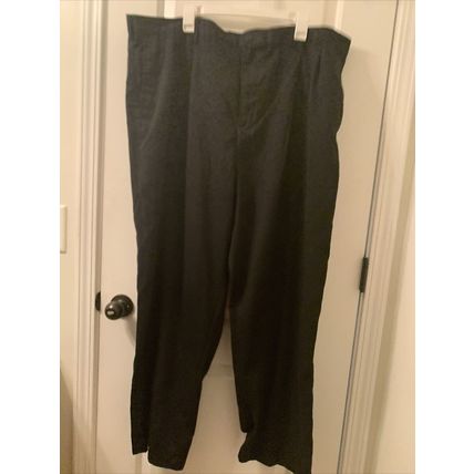Carolina Bay Men's Black Pleated Front Casual Dress Pants Pockets Size 46x32