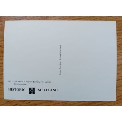 POSTCARD: FORT GEORGE - THE PRINCE OF WALES BASTION: 1990's