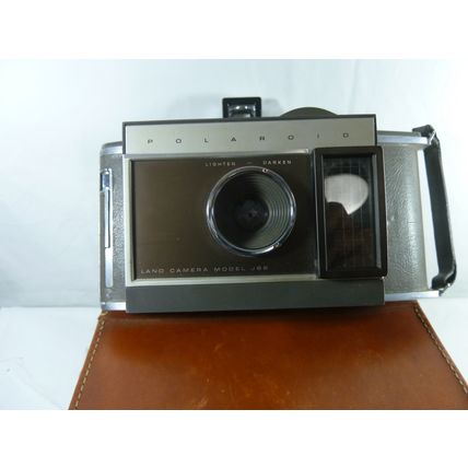 Vintage Polaroid Model J66 Land Camera w/Leather Case/Flash/Manual*