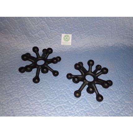 PAIR OF 1960s MODERN DANSK CAST BLACK METAL CANDLE HOLDERS by JENS QUISTGAARD