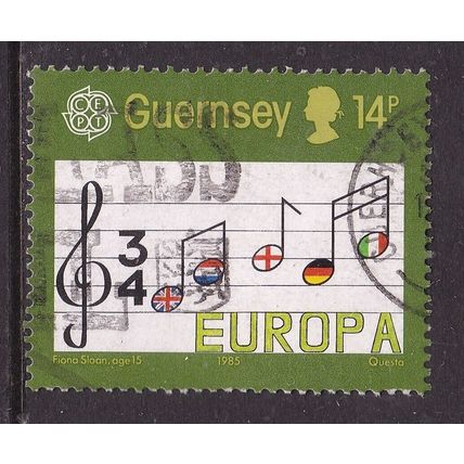 Guernsey 1985 Europa Stave of Music 14p Fine Used SG 340 VGC
