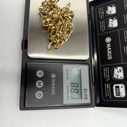 14k Italy Gold Fígaro Chain Necklace 21”L 8.81 g 5mm Wide Yellow Gold