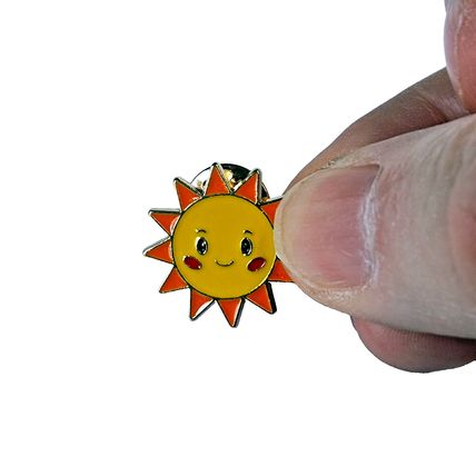 Sun Smile Pin Badge Lapel Brooch Collatable 2.0 cm x 2.0 cm Fun Enamel BA178