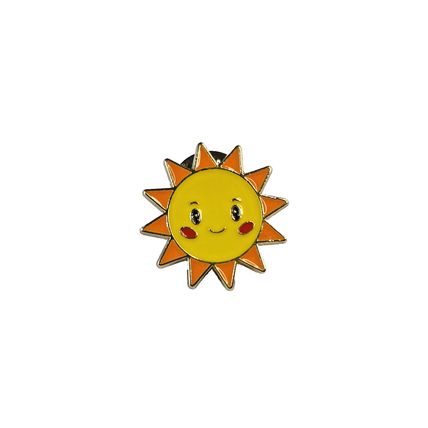 Sun Smile Pin Badge Lapel Brooch Collatable 2.0 cm x 2.0 cm Fun Enamel BA178