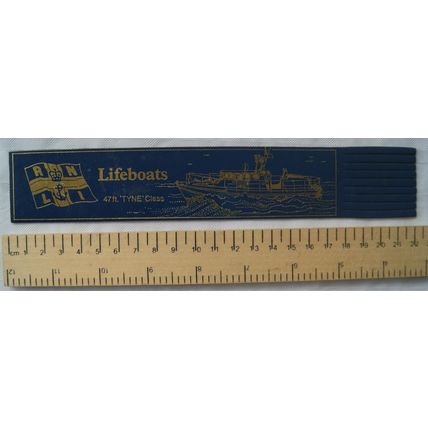 Vintage: blue leather bookmark - RNLI Lifeboats 47 ft Tyne Class