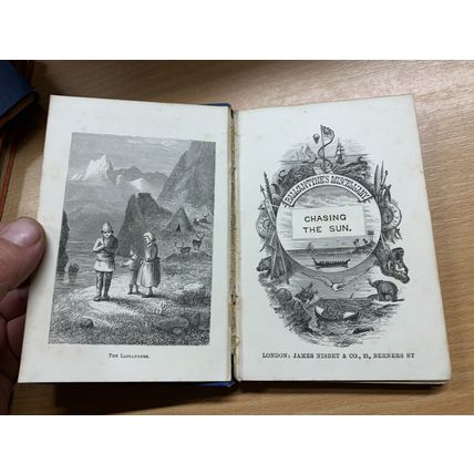 RARE* 1877 R M BALLANTYNE "CHASING THE SUN" FICTION SMALL HARDBACK BOOK (P2)