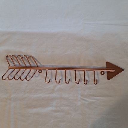 Brass ARROW WALL HOOK 6 Hook Metal Coat Towel Key Door Hanger