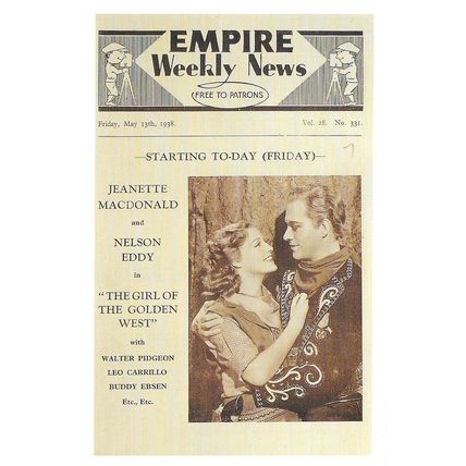 Postcard Empire Weekly News 1938 Jeanette Macdonald Nelson Eddy Film - Nostalgia