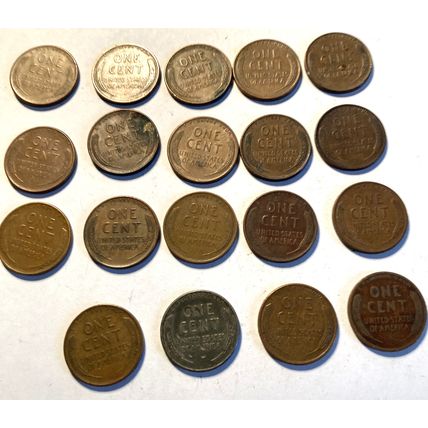 19 Wheat Pennies 1930-1952