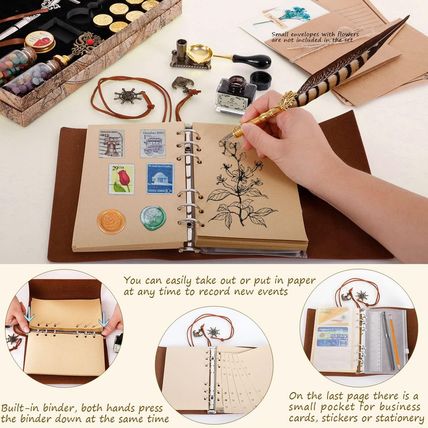 Feather Pen Pheasant Quill Pen and Ink Set,Caligraphy Kits for Beginners, Feathe