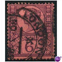 1887 6d Purple/Rose-Red Fine Used SG208