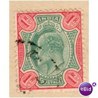 India 1902 - SG 136 - KEV11 1r green & red - used