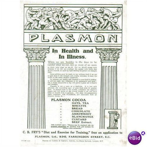 1907 ORIGINAL ADVERT FOR PLASMON HEATH FOODS