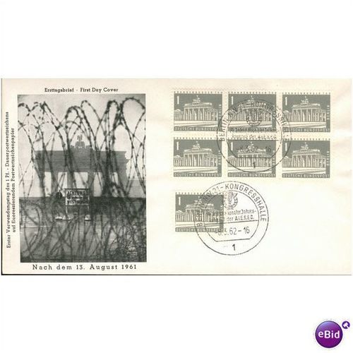 Germany FDC 1962 - SG B133 - Brandenburg Gate