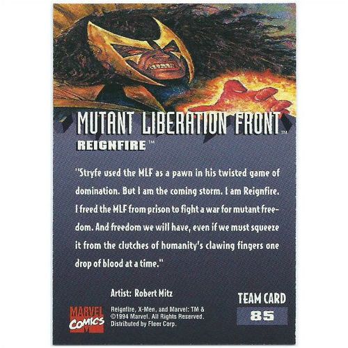 1995 Fleer Ultra X-Men - #85 - Reignfire