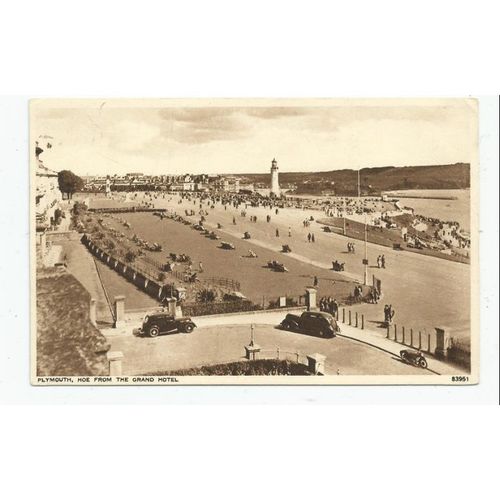 NICE PRINTED POSTCARD PLYMOUTH HOE from the GRAND HOTEL DEVON (324)