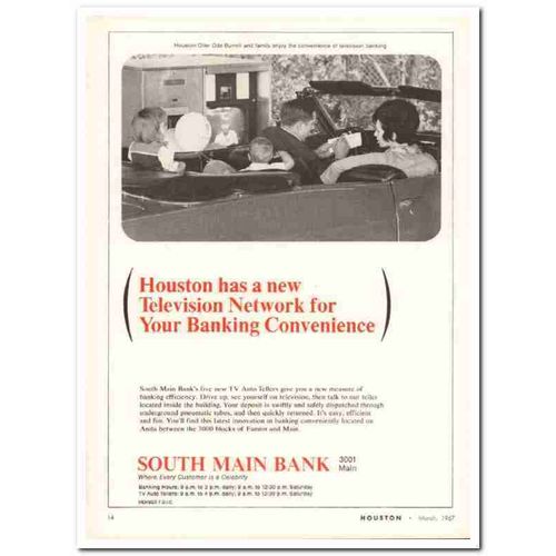 south main bank 1967 houston oiler ode burrell financial vintage ad
