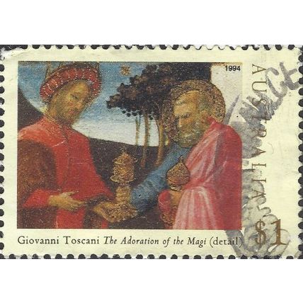 AUSTRALIA, CHRISTMAS, Adoration of the Magi, red 1994, $1