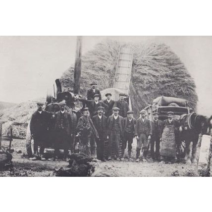 Victorian Threshers Farmer On Threshing Machine Hitchin Hertfordshire Postcard