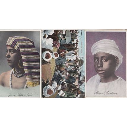Jeune Barbarin Jeune Fille Arab Solennites 3x Arab Antique Postcard s
