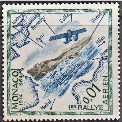 MONACO, 1964 1c Air Rally, SG 787 (Scott #565), mint hinged