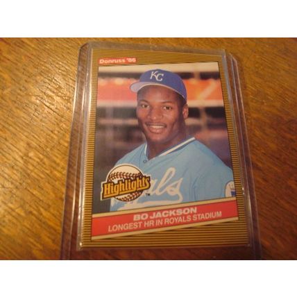 1986 Donruss Highlights, Longest Homerun, BO JACKSON, Royals