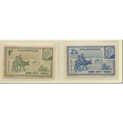 Mauritania Stamps Scott #114 To 115, Mint Hinged