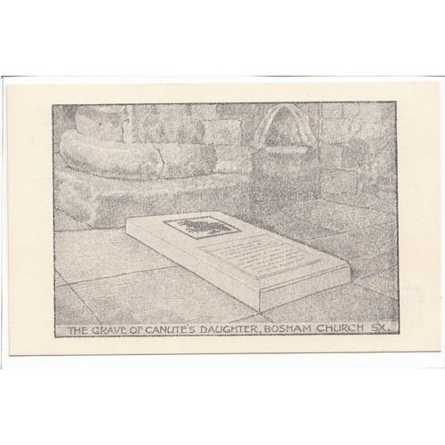 The Grave of Canute's Daughter Bosham Church West Sussex Postcard