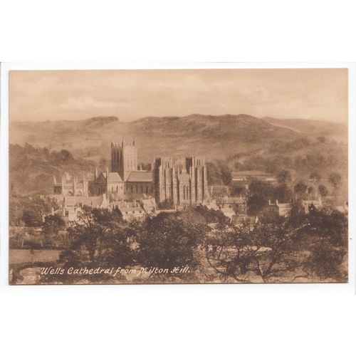 Wells Cathedral from Milton Hill Postcard 1052