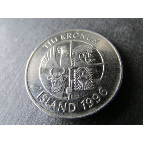 1996 ICELAND TEN KRONA - COIN - 2 FREE POST AAP