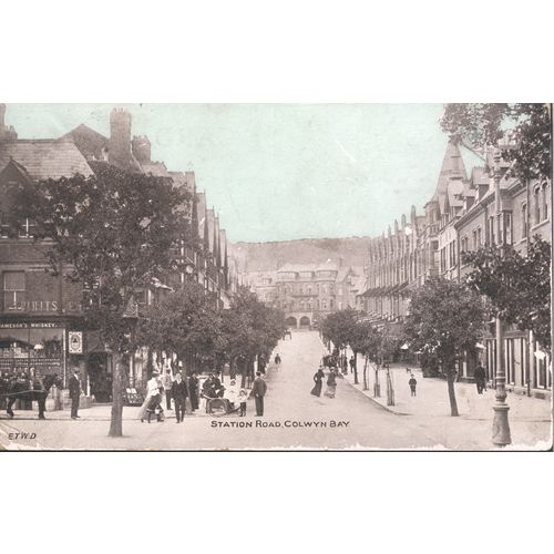 Antique PC - Colwyn Bay, N. Wales 1908 - Station Road, Colwyn Bay, North Wales