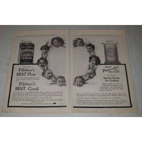 1907 Pillsbury's Best Flour & Best Cereal Ad - Children