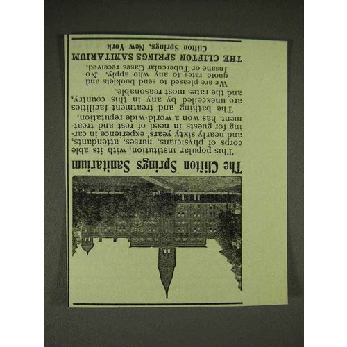 1908 The Clifton Spring Sanitarium Ad