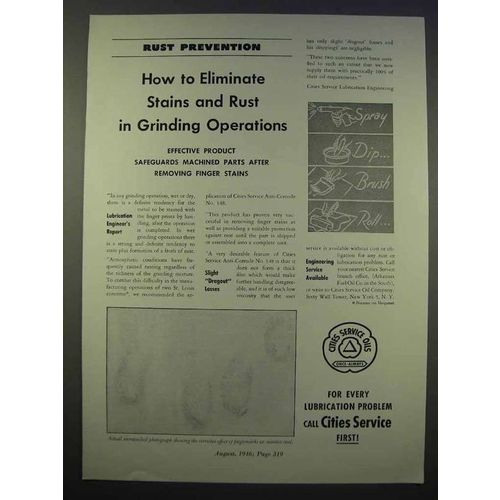 1946 Cities Service Oils Anti-Corrode No. 148 Oil Ad